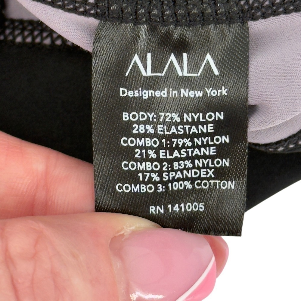 ALALA Black Purple Colorblock High Rise Leggings S - Picture 6 of 8